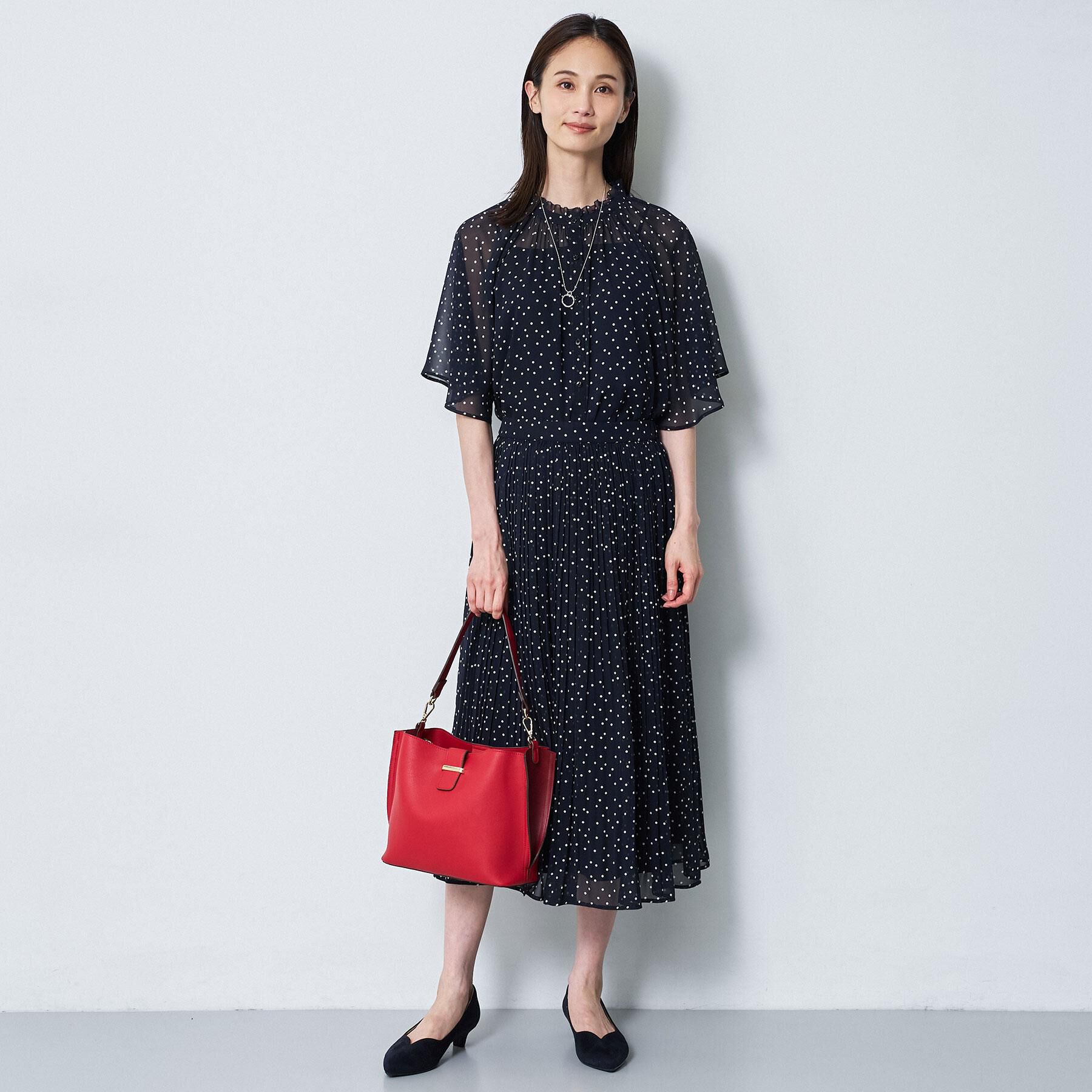 Reflect「【セットアップ／手洗い可】ドット柄シアーブラウス」|シャツ・ブラウス|