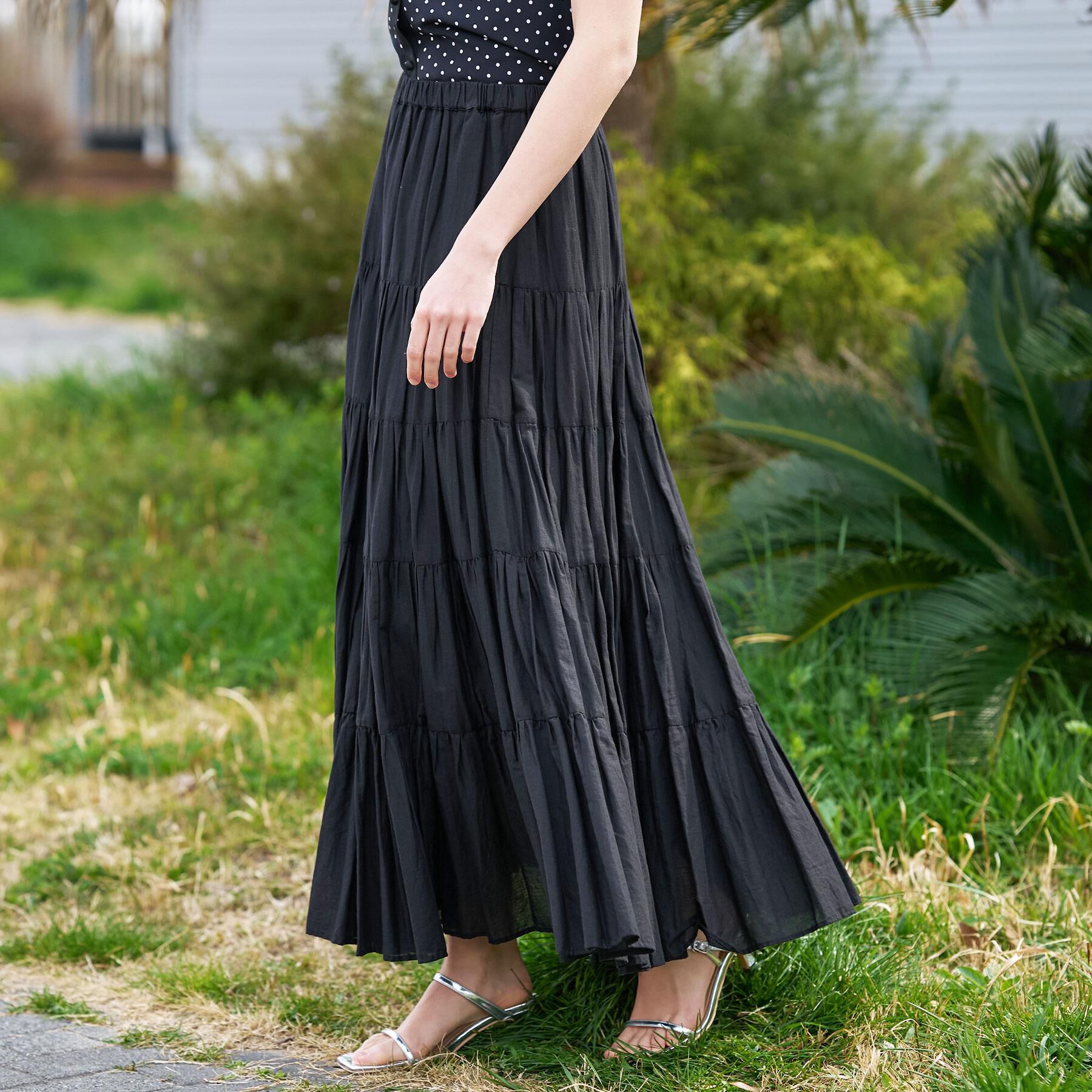 DRESSTERIOR「【再入荷】コットンボイルティアードスカート」|スカート|