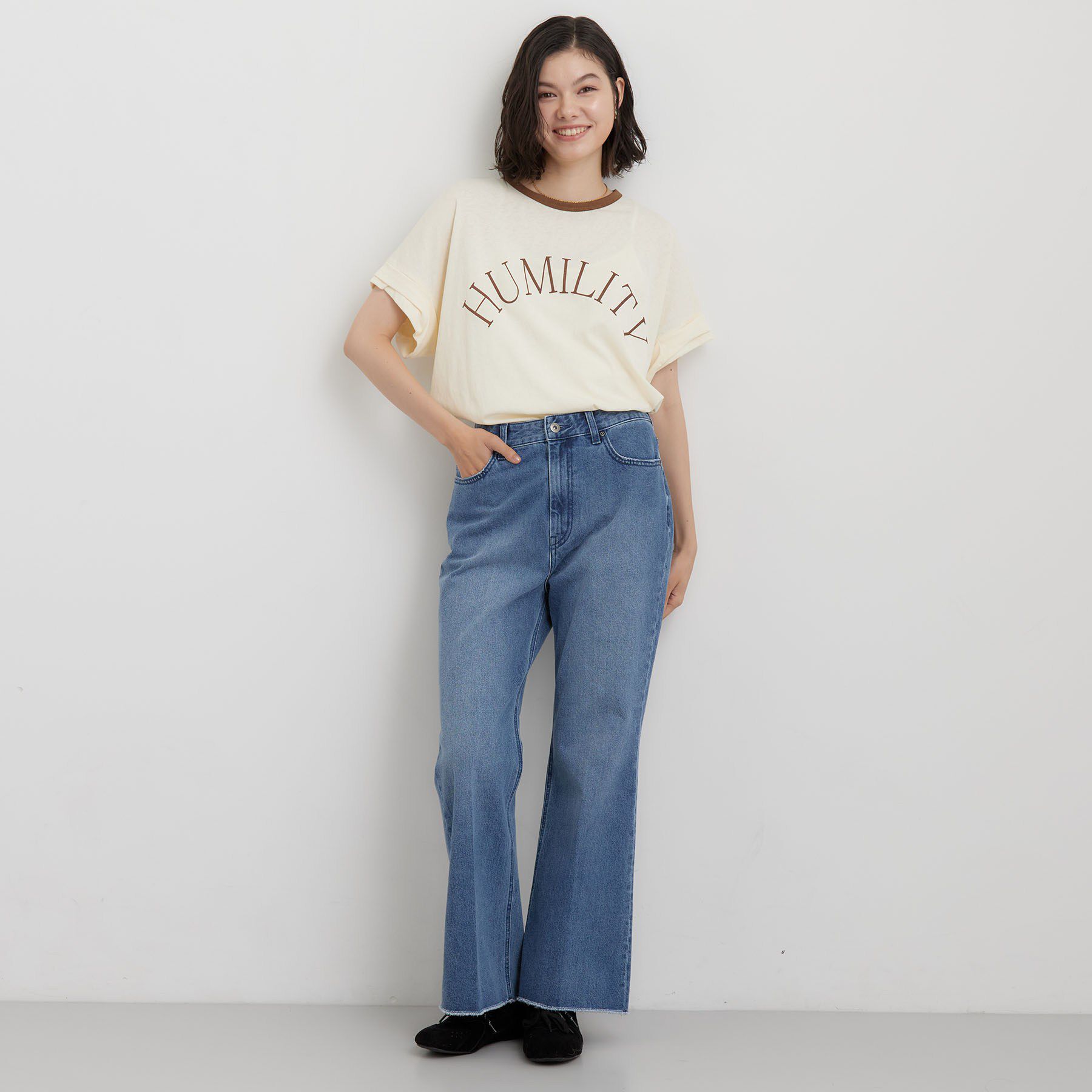 THE SHOP TK「リンガーロゴTシャツ」|Tシャツ・カットソー|