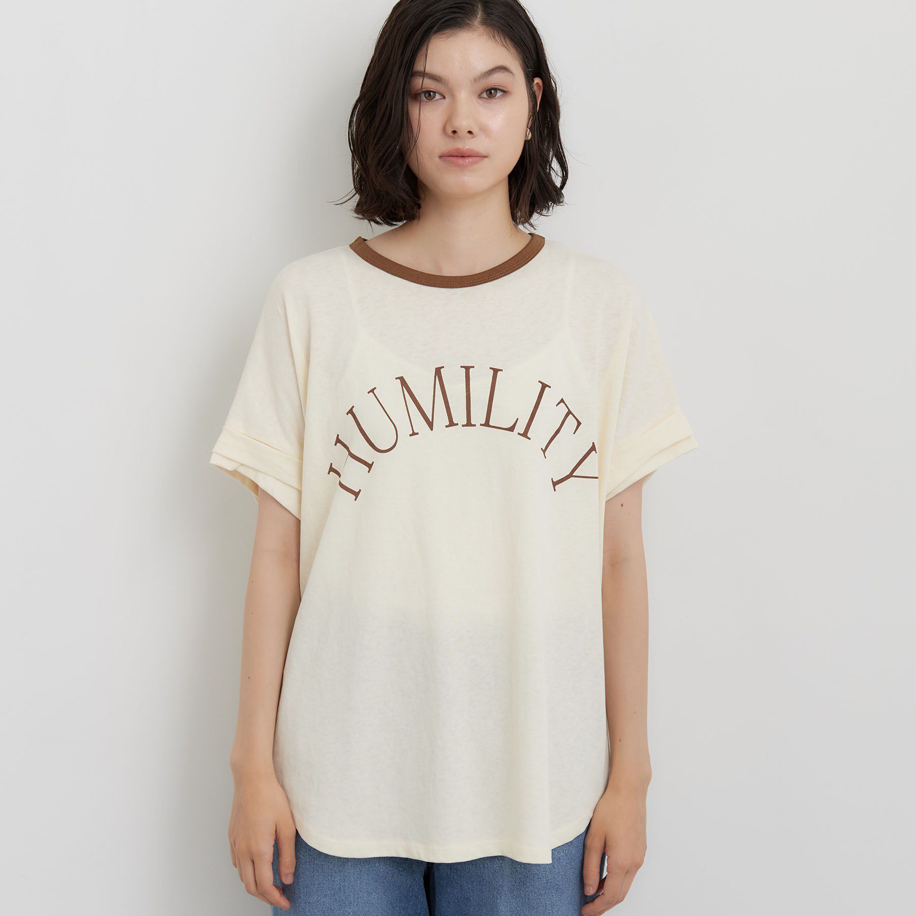 THE SHOP TK「リンガーロゴTシャツ」|Tシャツ・カットソー|