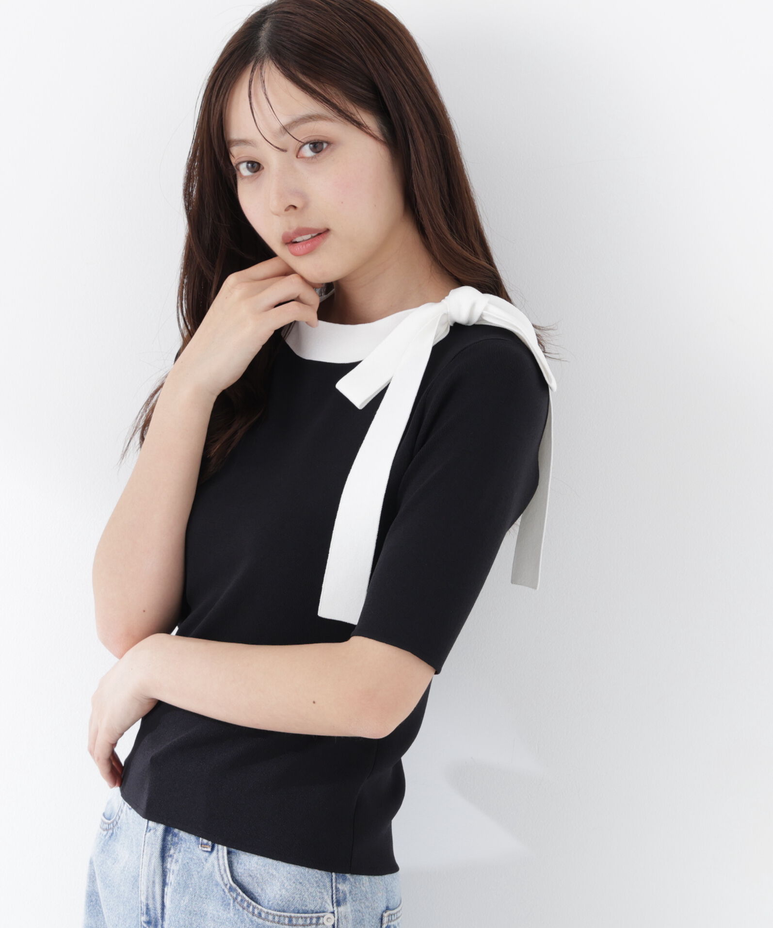 PROPORTION BODY DRESSING「＜UV＞サイドリボンニット　26SS」|ニット・セーター|