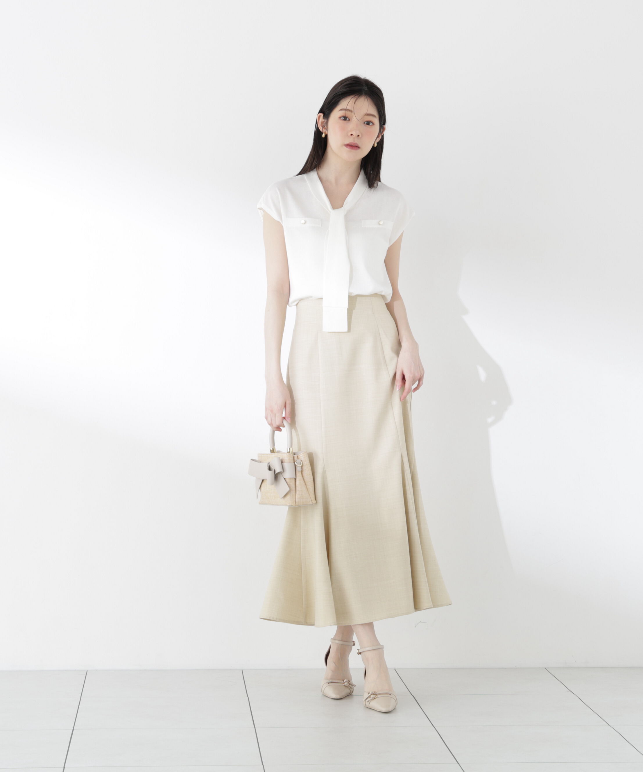 PROPORTION BODY DRESSING「＜中川紅葉さん着用＞Vネックタイ付きニット」|ニット・セーター|