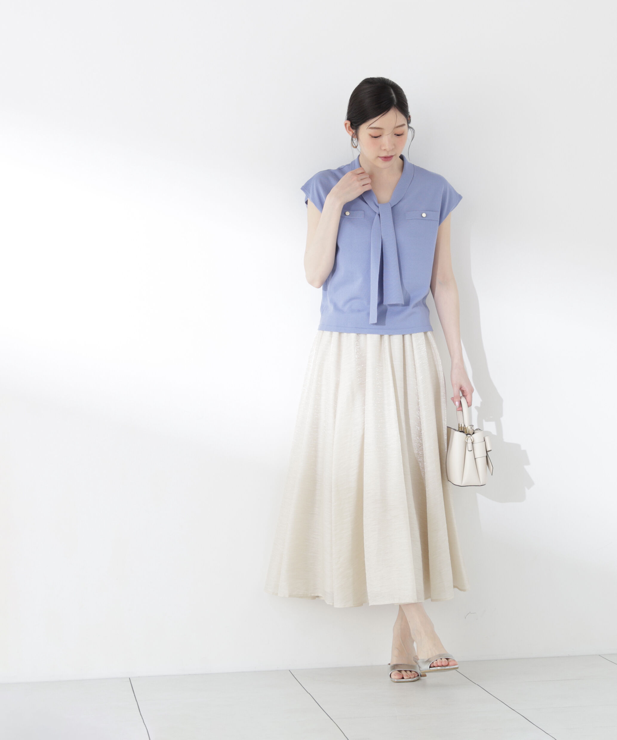PROPORTION BODY DRESSING「＜中川紅葉さん着用＞Vネックタイ付きニット」|ニット・セーター|