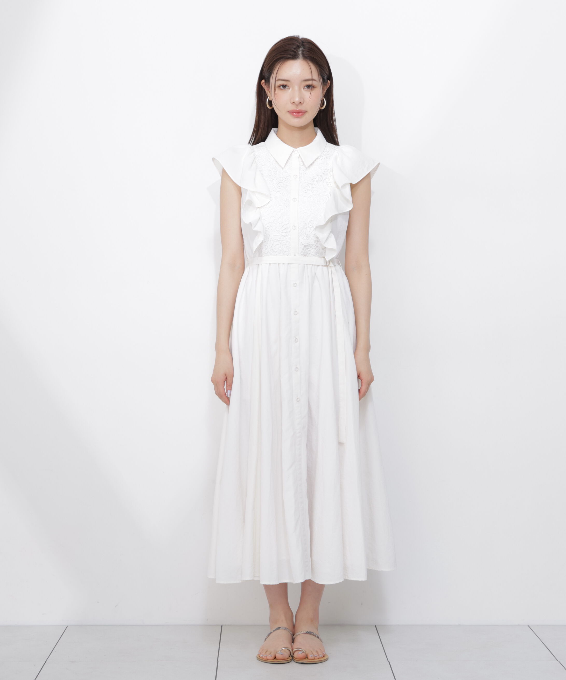 PROPORTION BODY DRESSING「＜中川紅葉さん着用＞フロントレースシャツワンピース」|ワンピース|