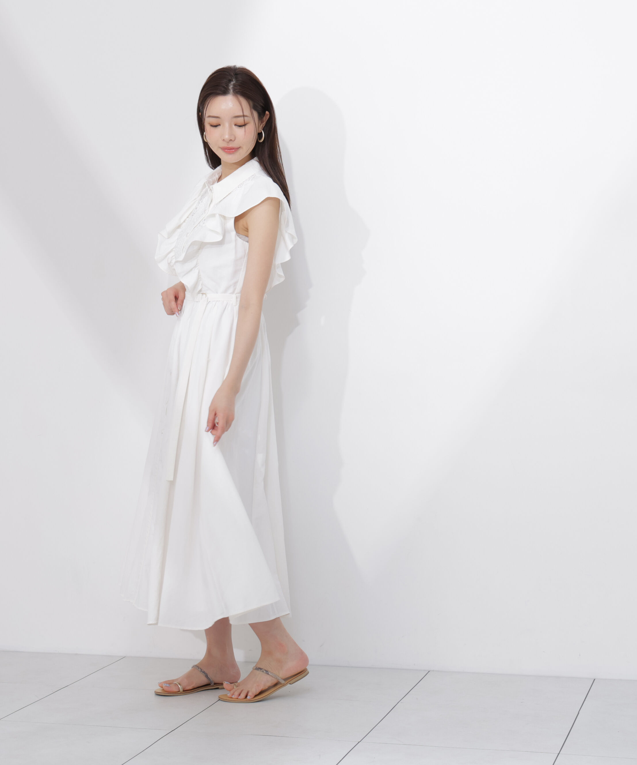 PROPORTION BODY DRESSING「＜中川紅葉さん着用＞フロントレースシャツワンピース」|ワンピース|