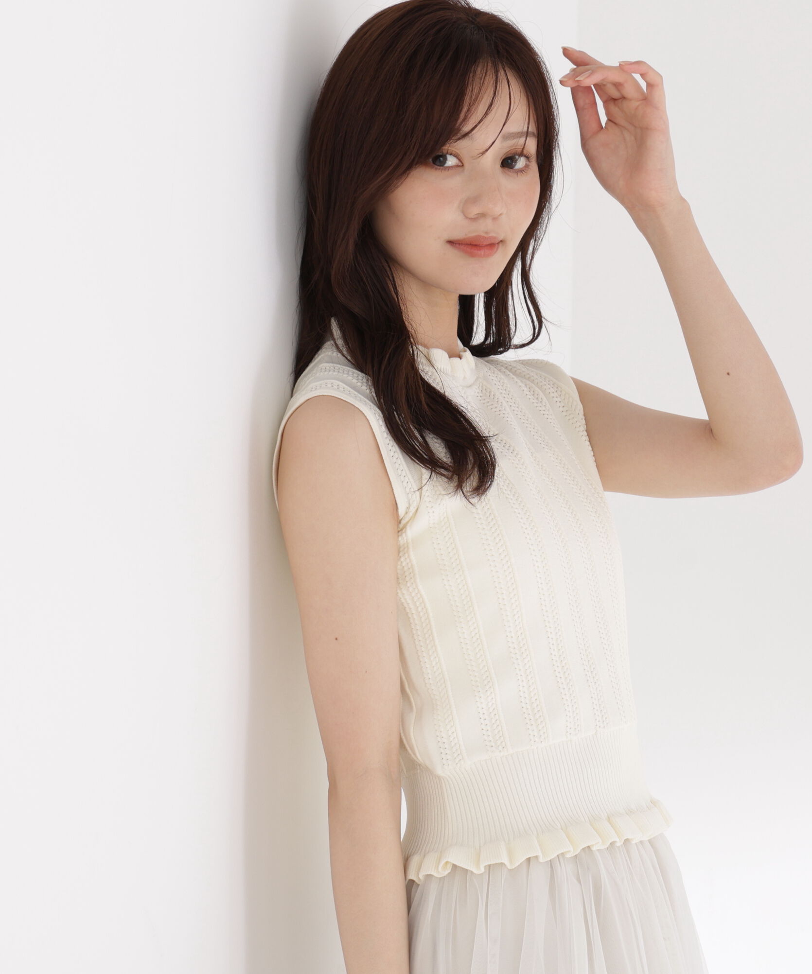 PROPORTION BODY DRESSING「レース編みノースリーブニット」|ニット・セーター|