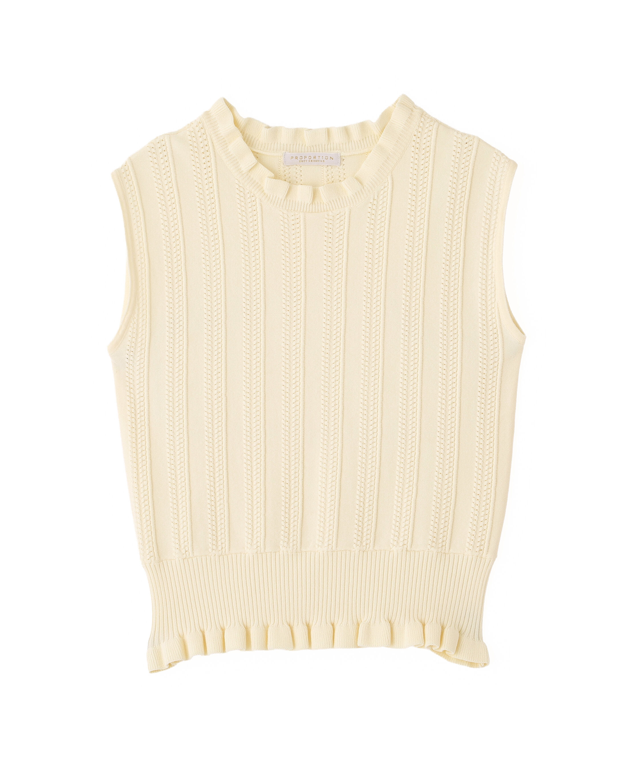 PROPORTION BODY DRESSING「レース編みノースリーブニット」|ニット・セーター|