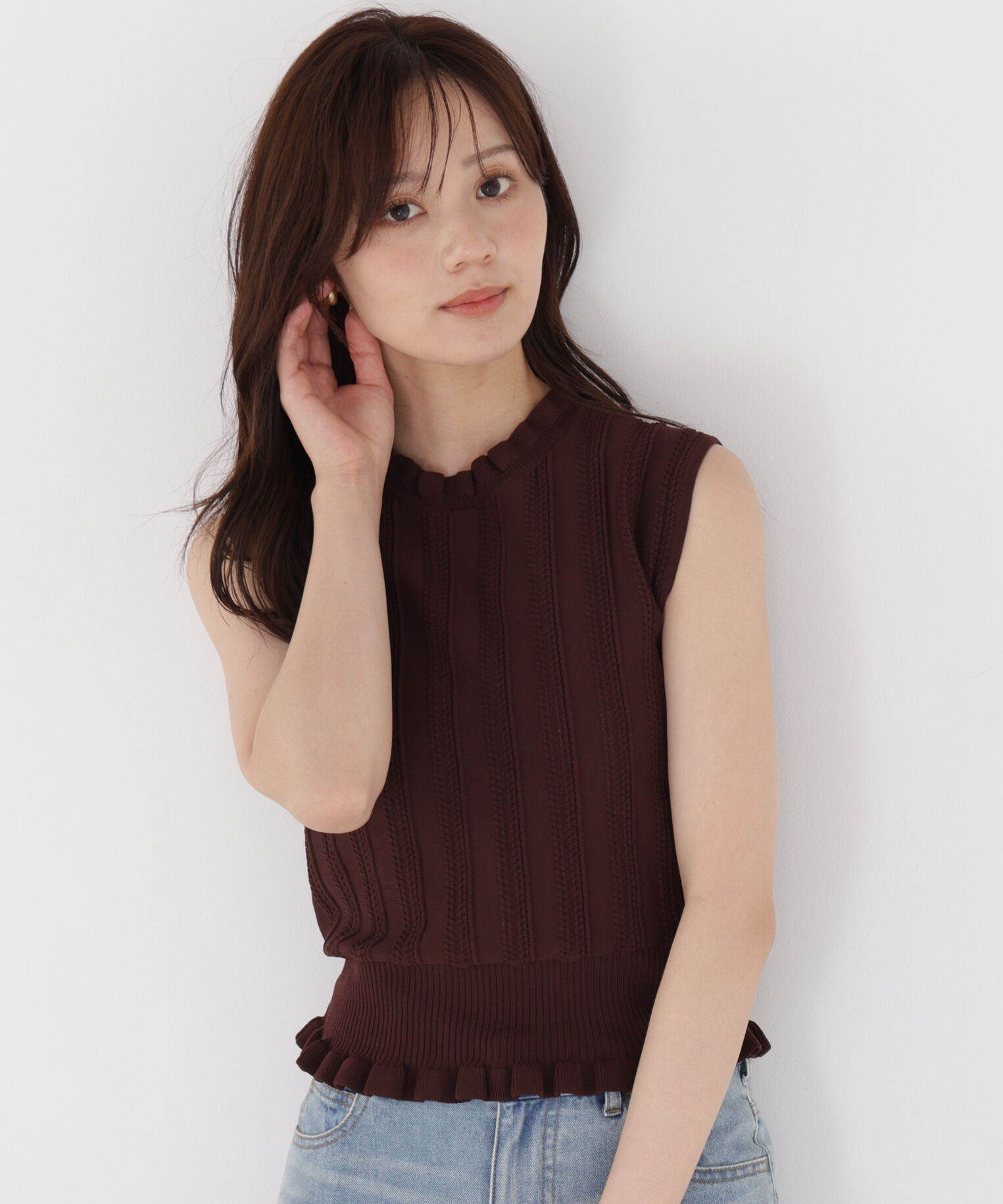 PROPORTION BODY DRESSING「レース編みノースリーブニット」|ニット・セーター|