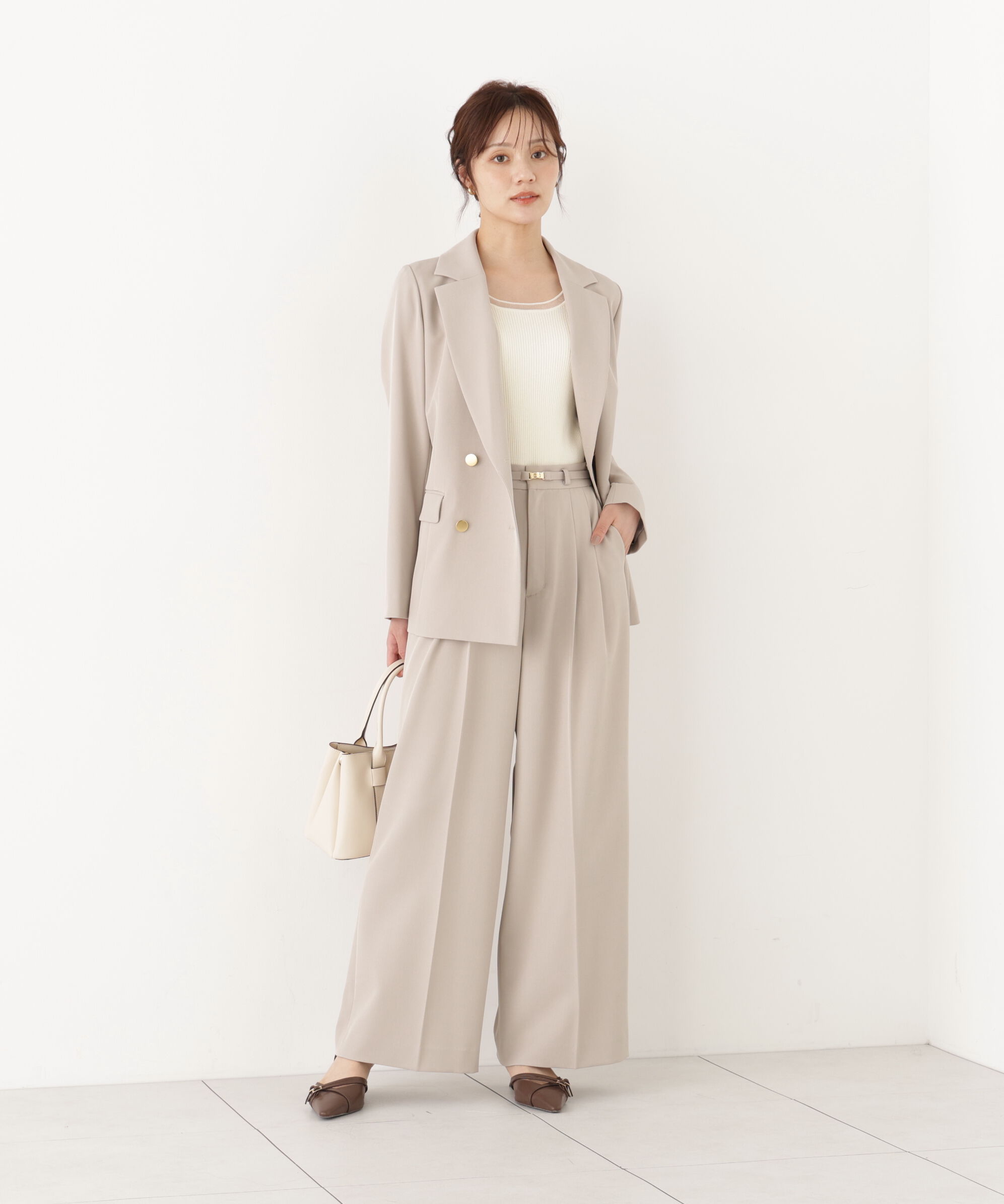 PROPORTION BODY DRESSING「半袖部分シアーリブニット」|ニット・セーター|