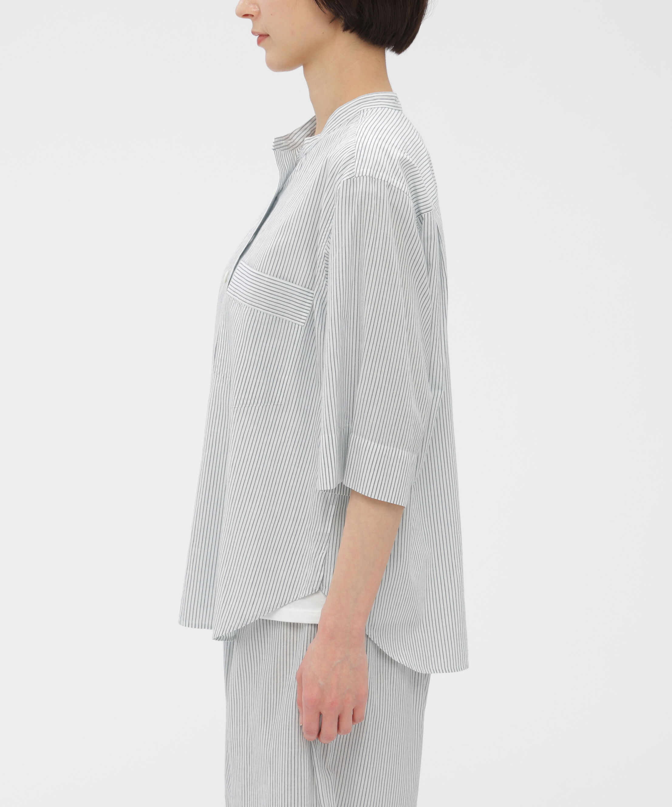 MARGARET HOWELL HOUSEHOLDGOODS「COTTON LINEN MINI STRIPE SHIRT」|シャツ・ブラウス|