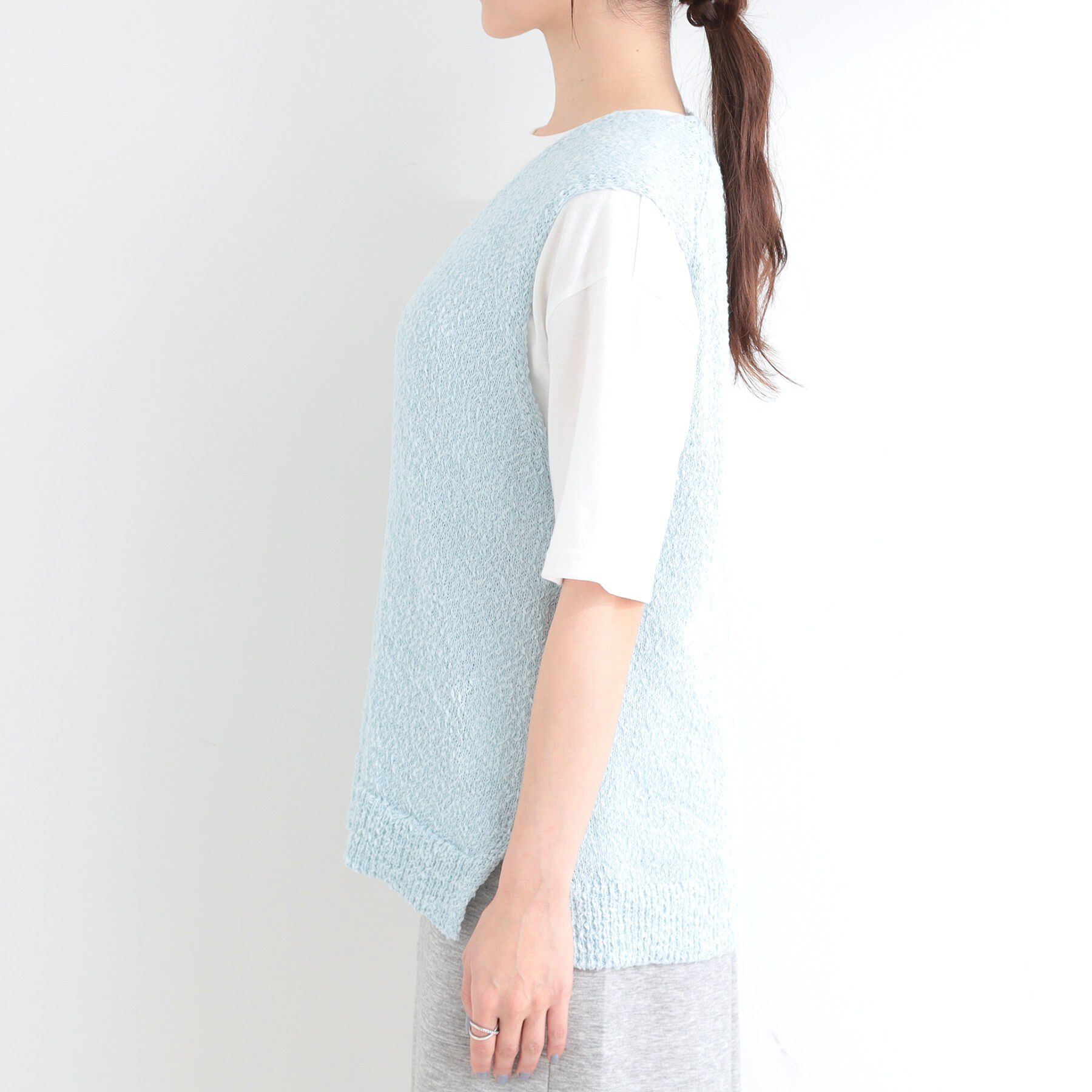 SHOO･LA･RUE「【2点セット/S-LL】ニットベスト＆ロゴTシャツSET」|その他|
