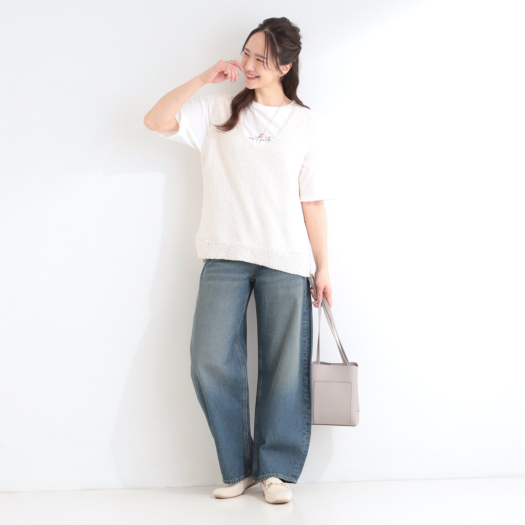 SHOO･LA･RUE「【2点セット/S-LL】ニットベスト＆ロゴTシャツSET」|その他|