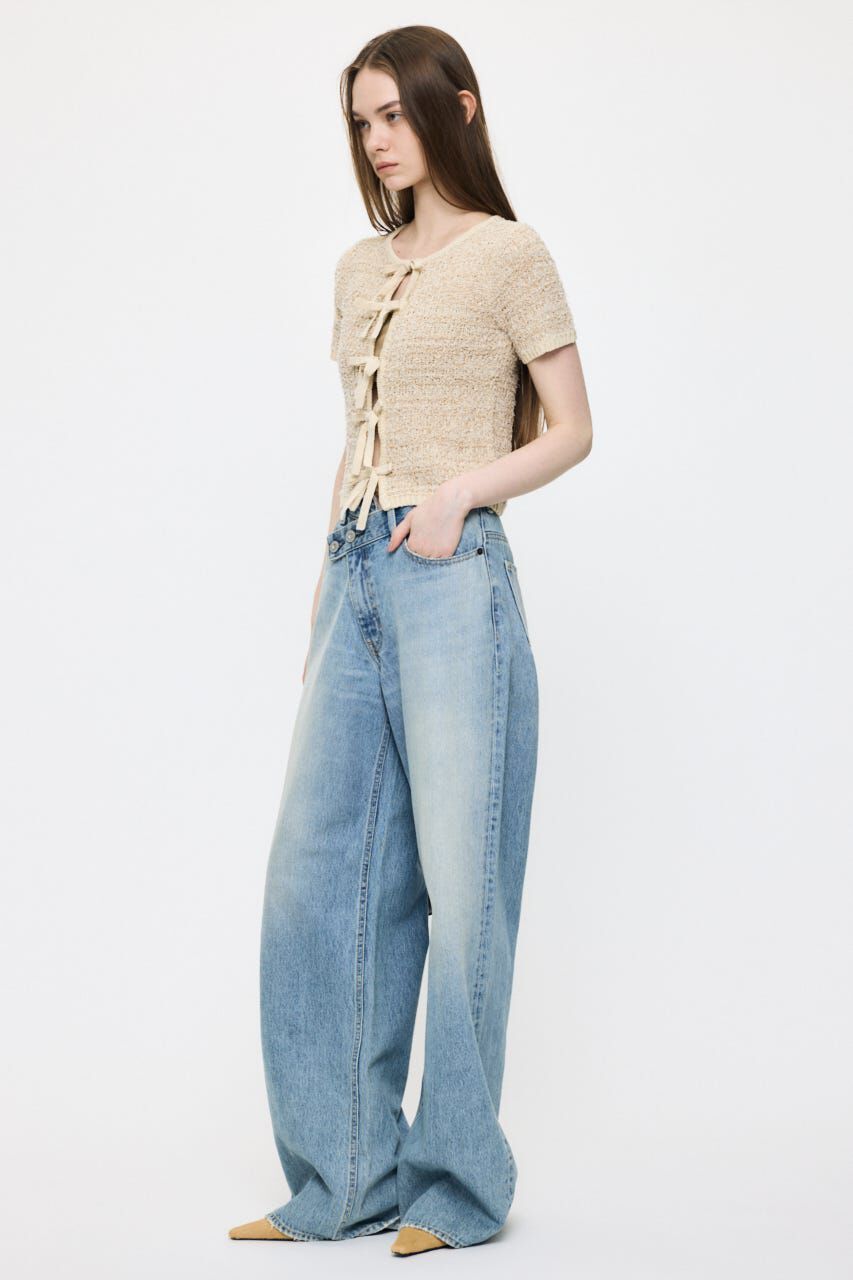 MOUSSY「FRONT RIBBON KNIT カーディガン」|ニット・セーター|