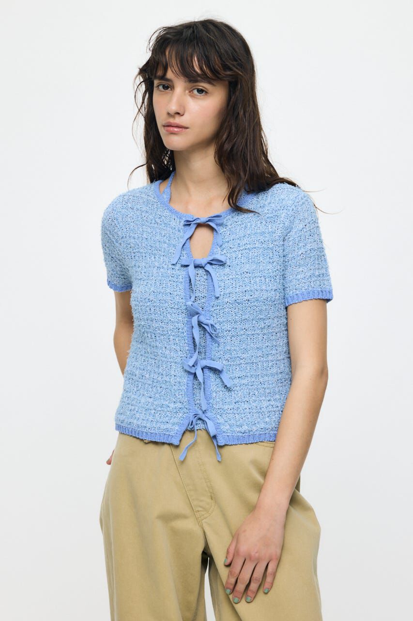 MOUSSY「FRONT RIBBON KNIT カーディガン」|ニット・セーター|
