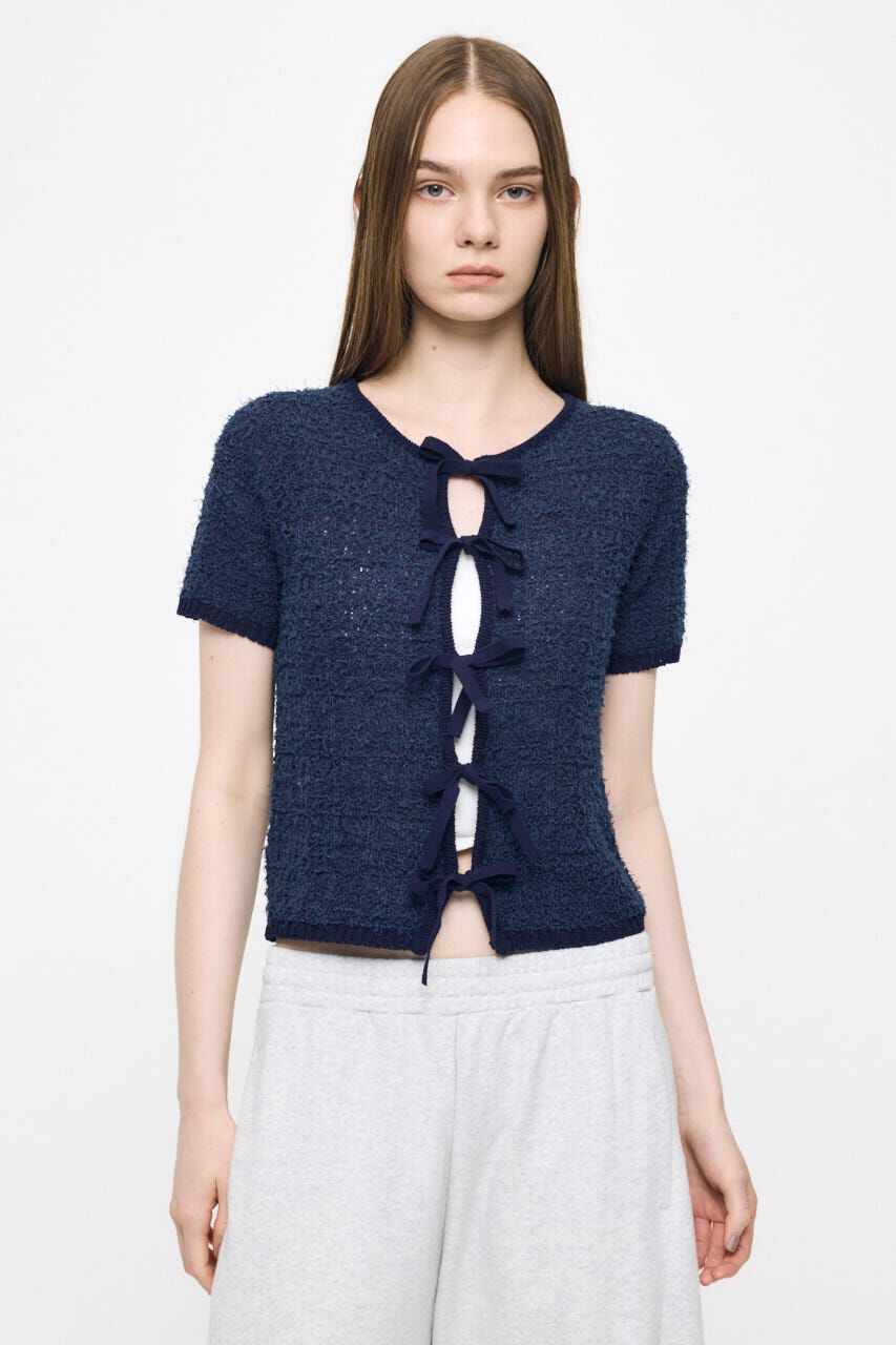 MOUSSY「FRONT RIBBON KNIT カーディガン」|ニット・セーター|