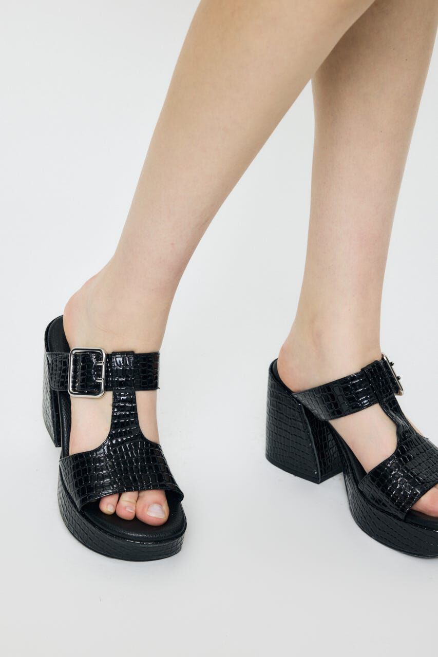 MOUSSY「CROCO CHUNKY HEEL サンダル」|サンダル|