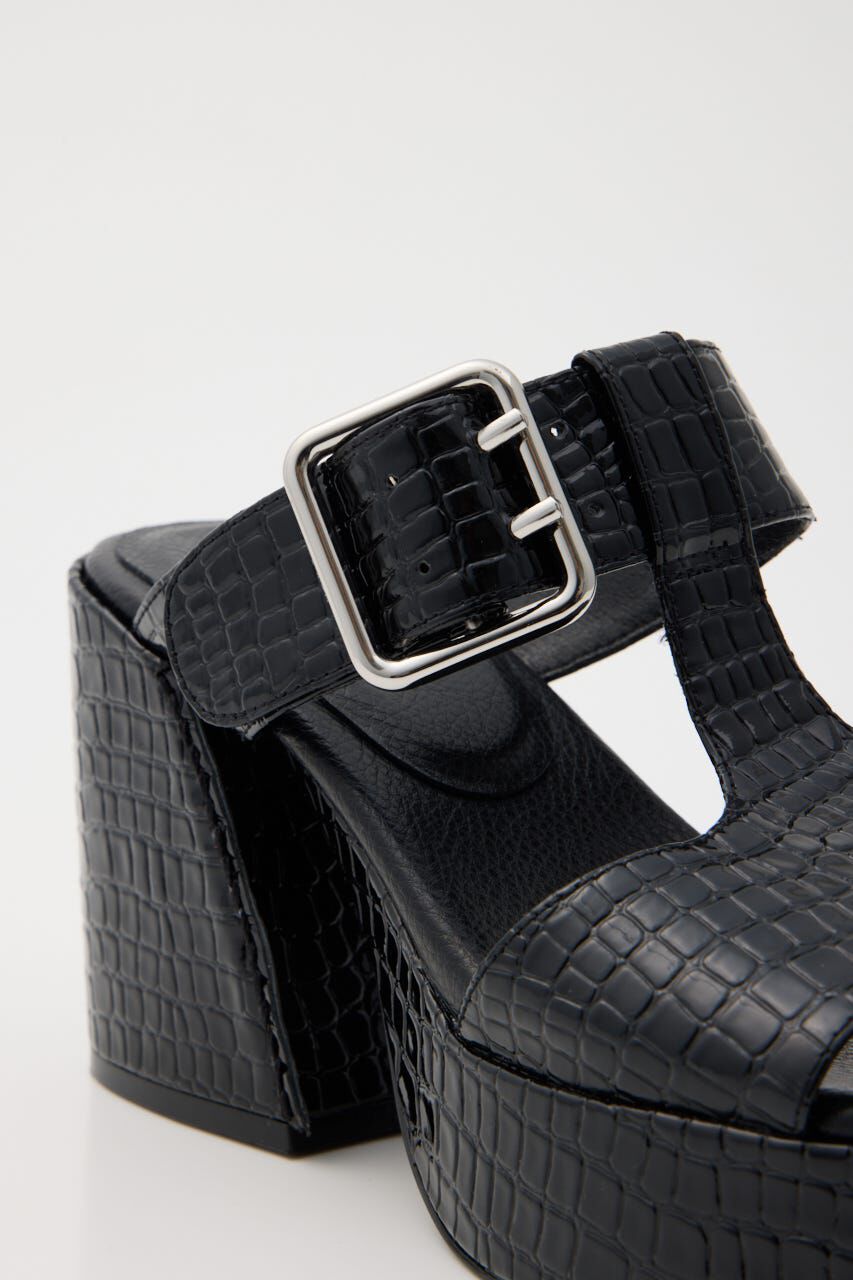 MOUSSY「CROCO CHUNKY HEEL サンダル」|サンダル|
