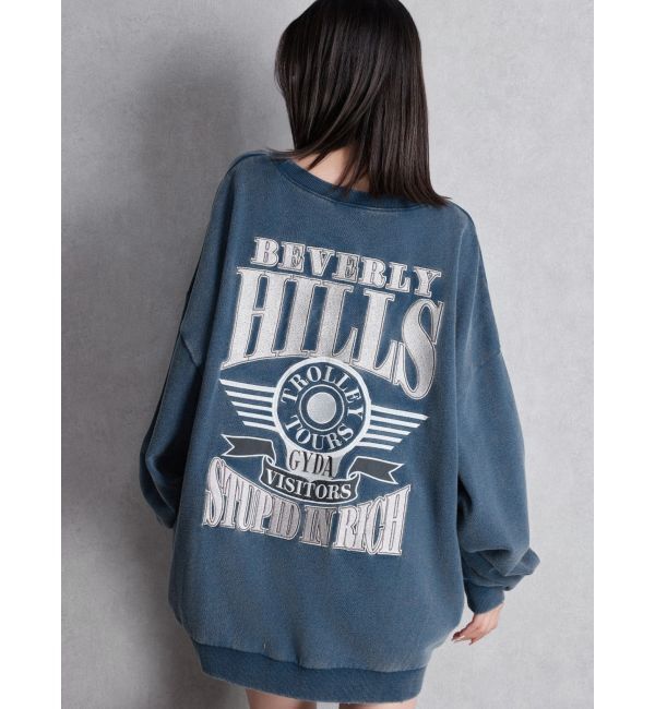 GYDA「BEVERLY HILLSドルマンスウェットトップス」|スウェット・ジャージ|ネイビー