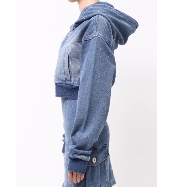 GYDA「gradation bijouカットデニムパーカー」|パーカー|