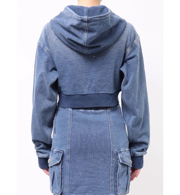 GYDA「gradation bijouカットデニムパーカー」|パーカー|