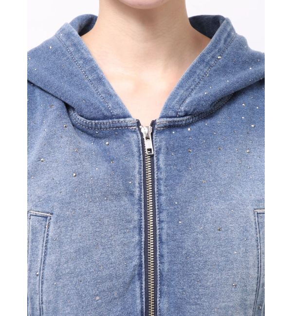 GYDA「gradation bijouカットデニムパーカー」|パーカー|
