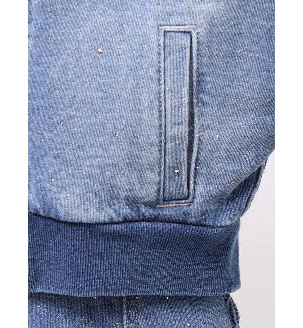 GYDA「gradation bijouカットデニムパーカー」|パーカー|