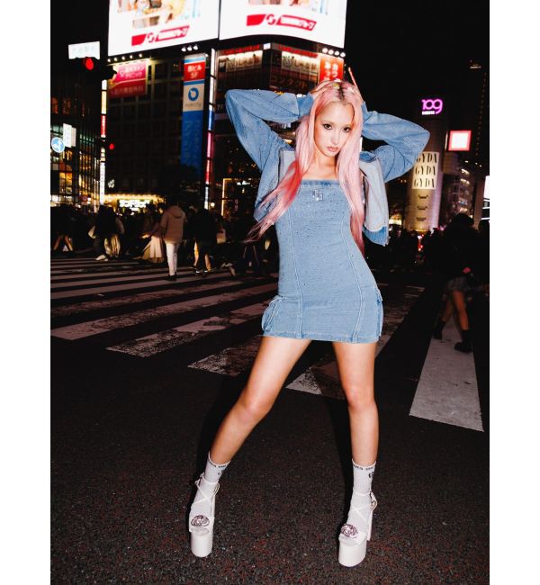 GYDA「gradation bijouカットデニムパーカー」|パーカー|