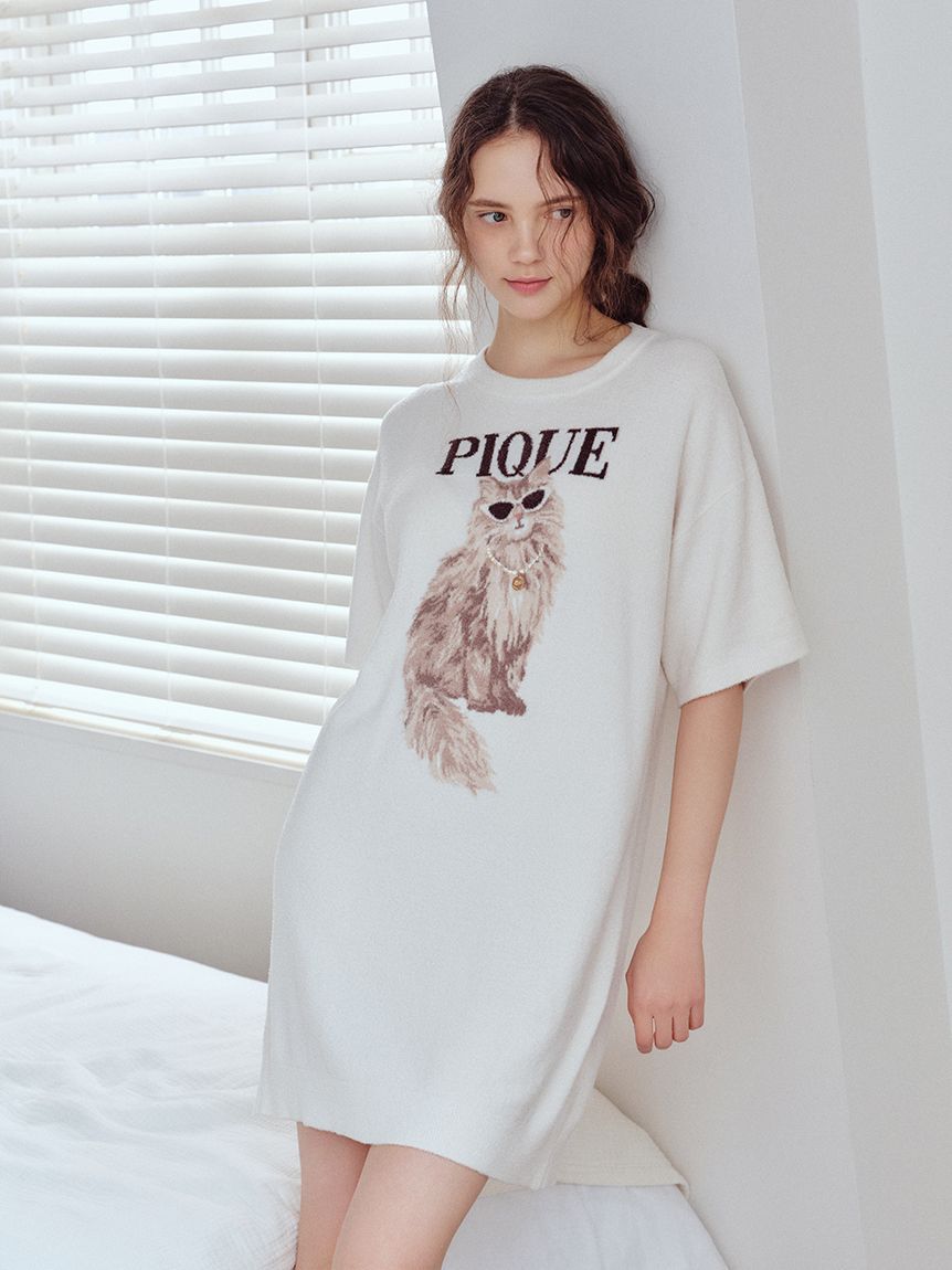 gelato pique「ファッションCATS&DOGSジャガードミニワンピース」|ルームウェア|IVR