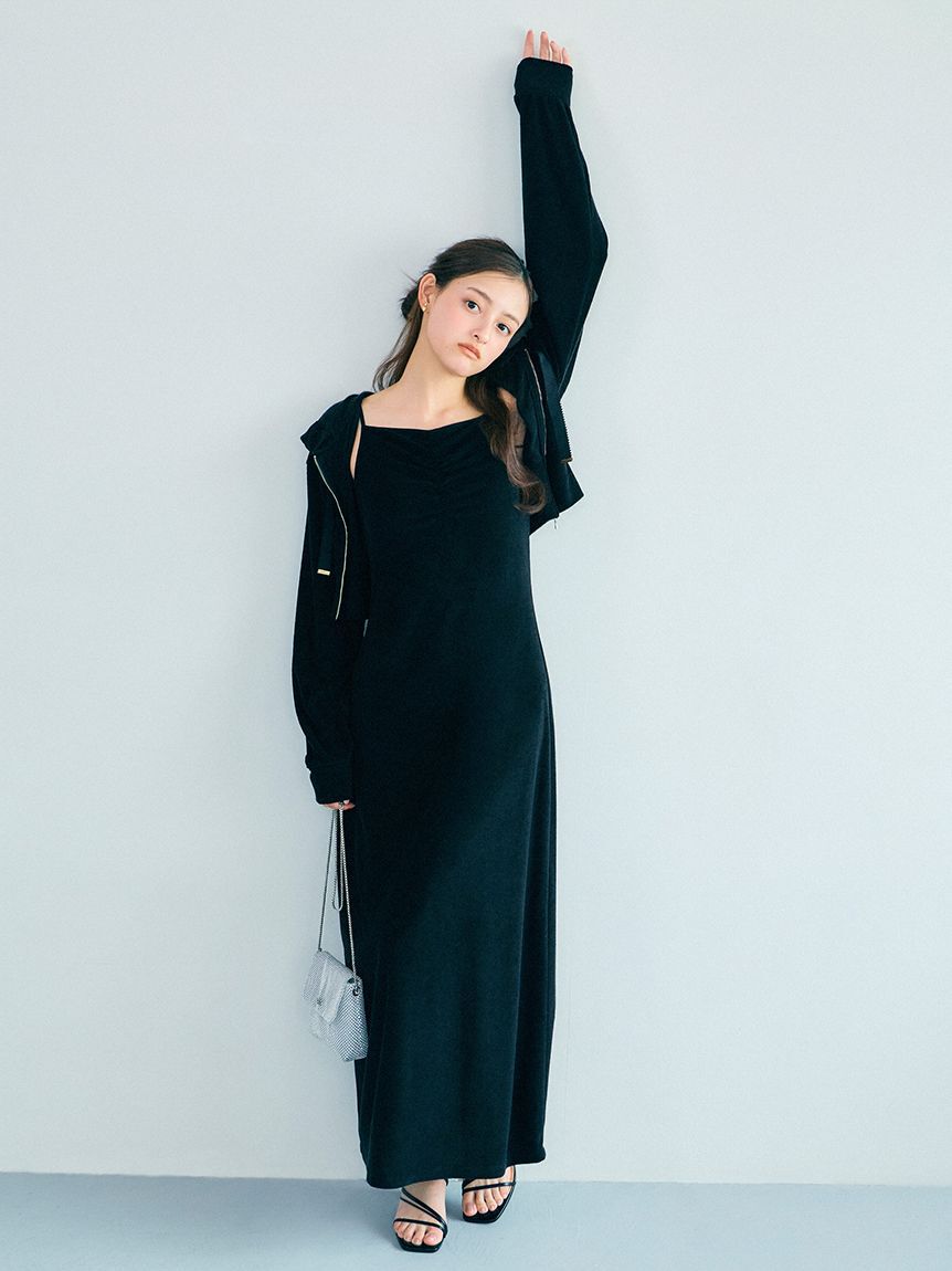 SNIDEL「【WEB限定】パイルパーカーセットキャミワンピース」|ワンピース|