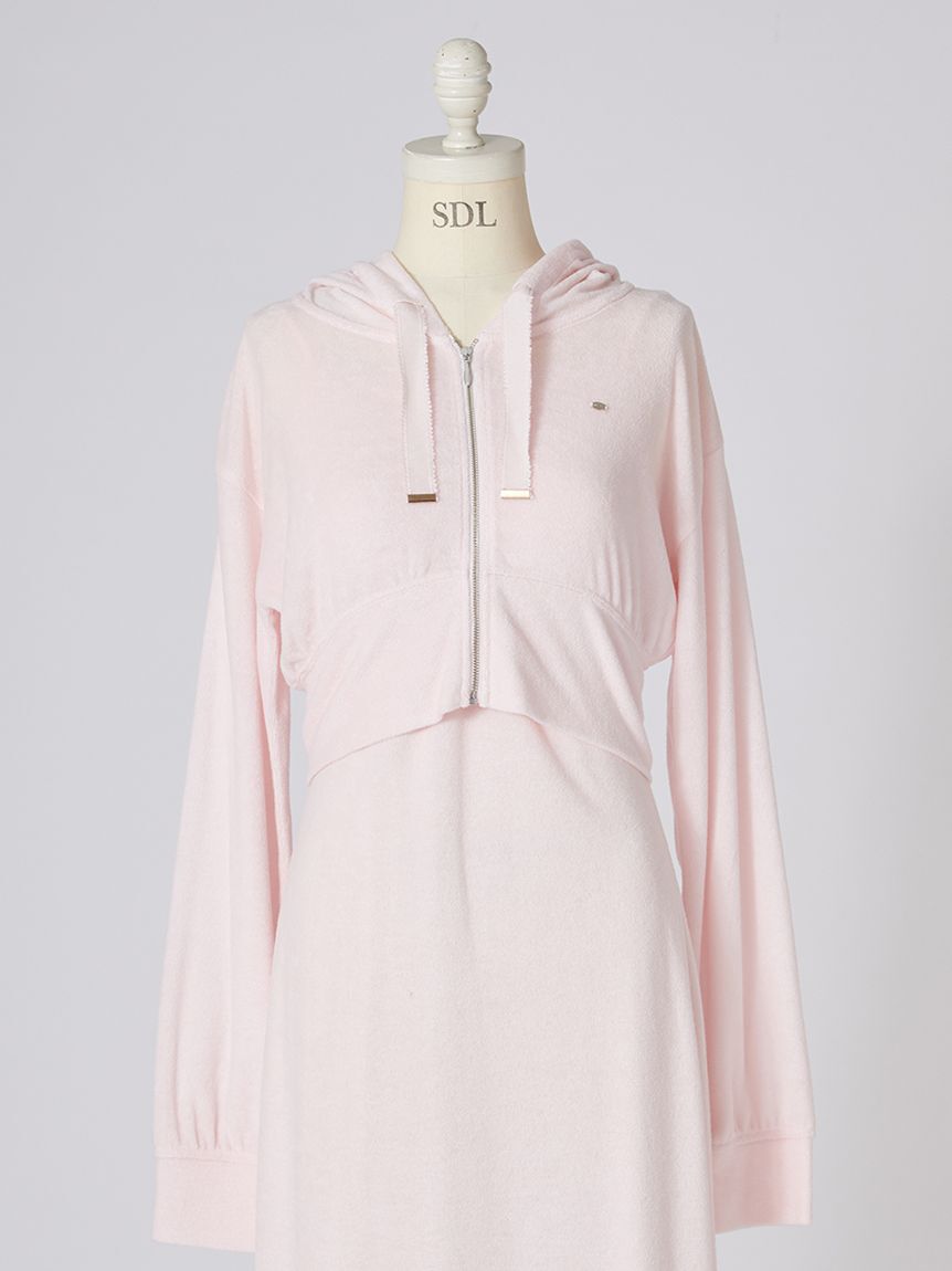 SNIDEL「【WEB限定】パイルパーカーセットキャミワンピース」|ワンピース|