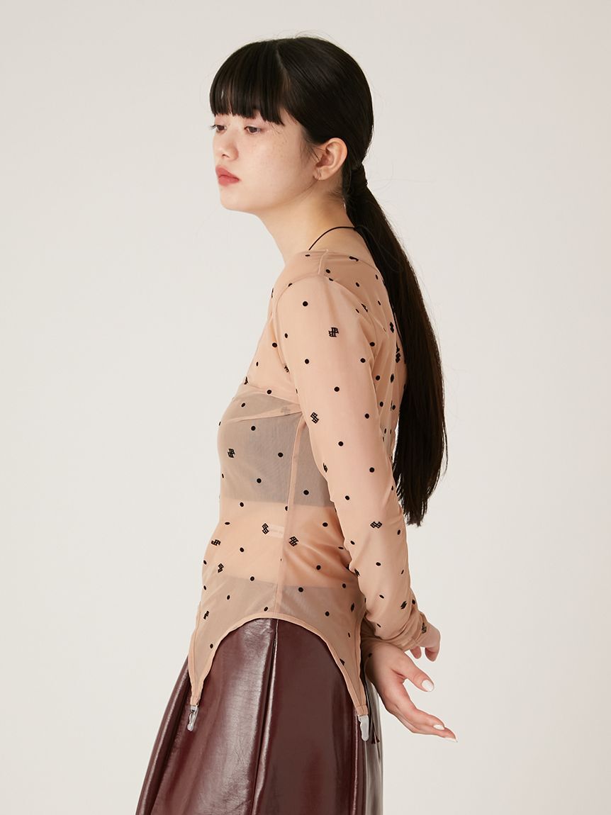 LILY BROWN Lingerie「【LILY BROWN Lingerie】シアーフロッキートップス&times;バンドゥセット」|Tシャツ・カットソー|