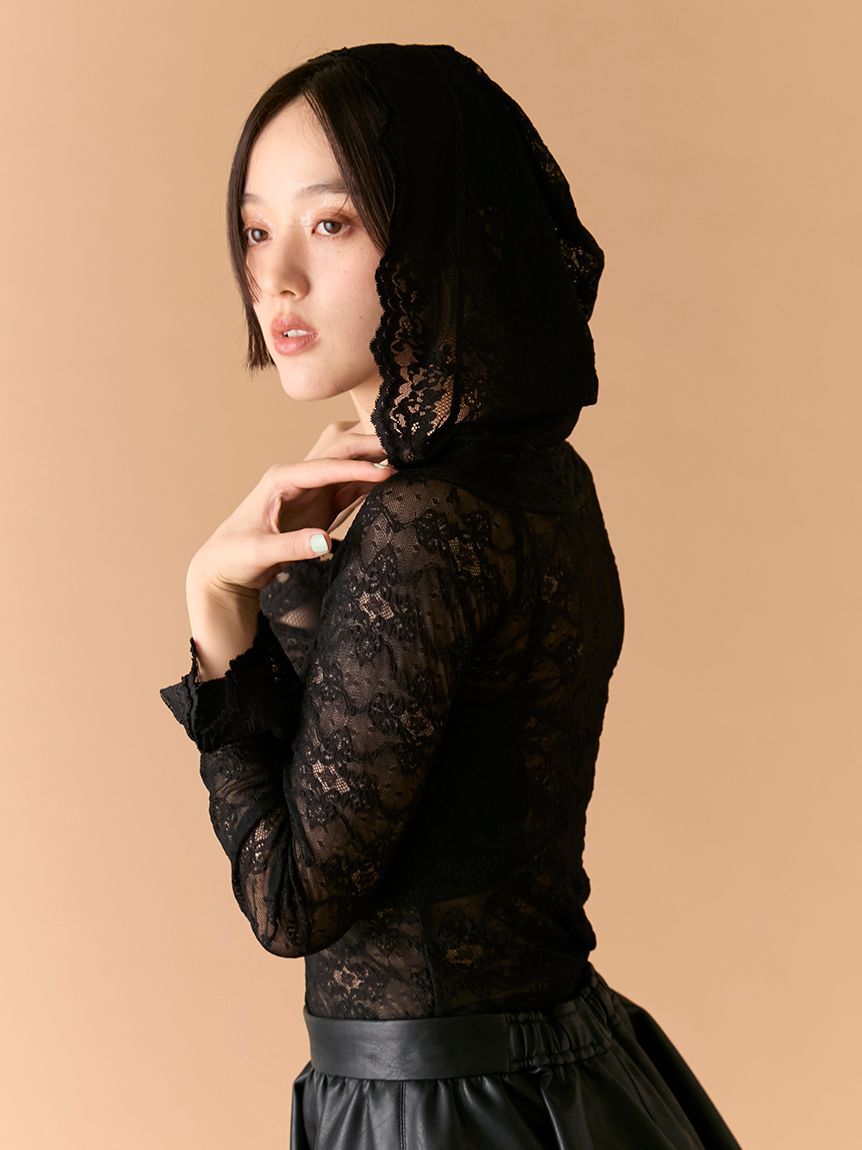 LILY BROWN「レースフーディートップス」|Tシャツ・カットソー|