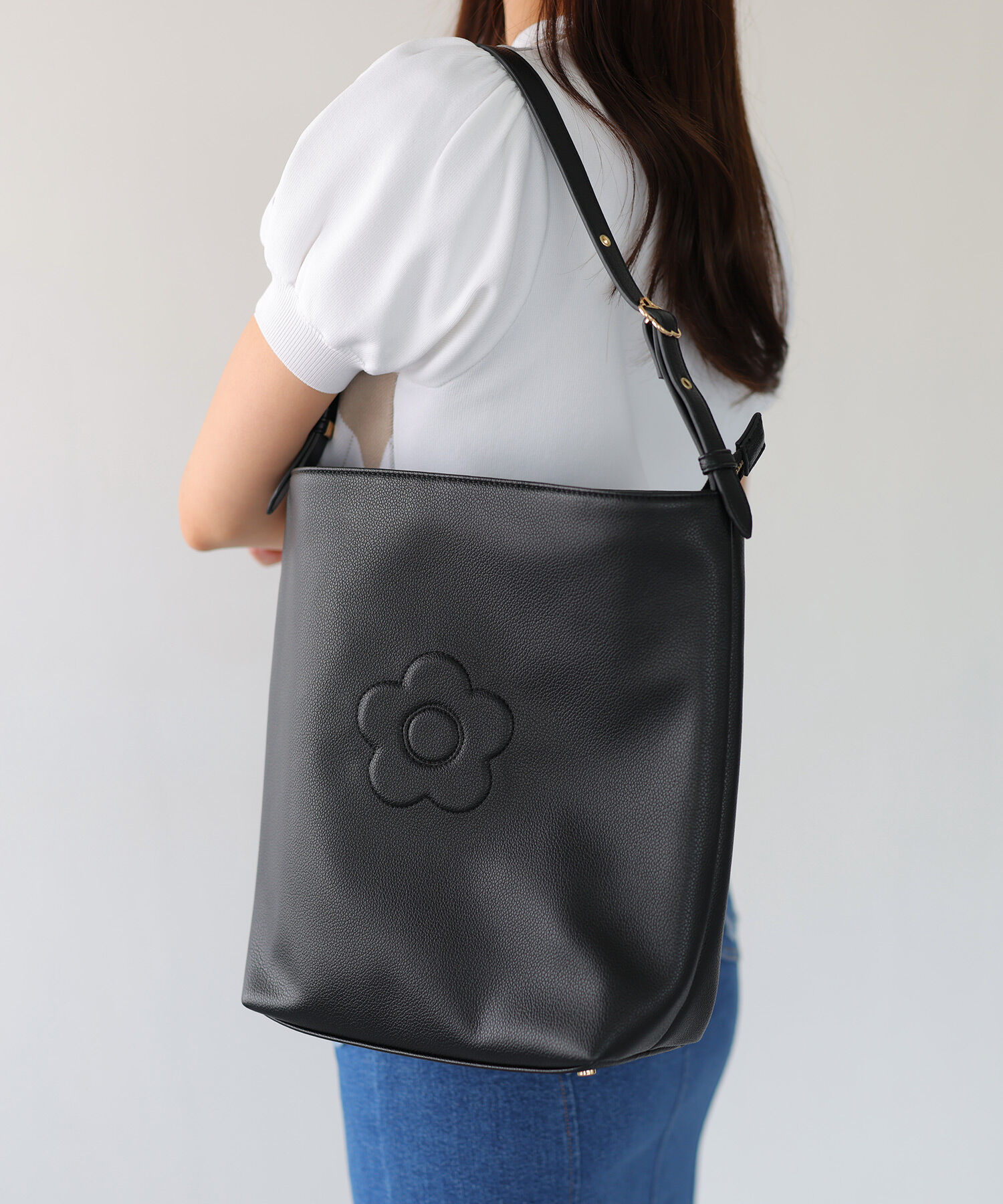 MARY QUANT「デイジーバックル トート」|トートバッグ|ブラック