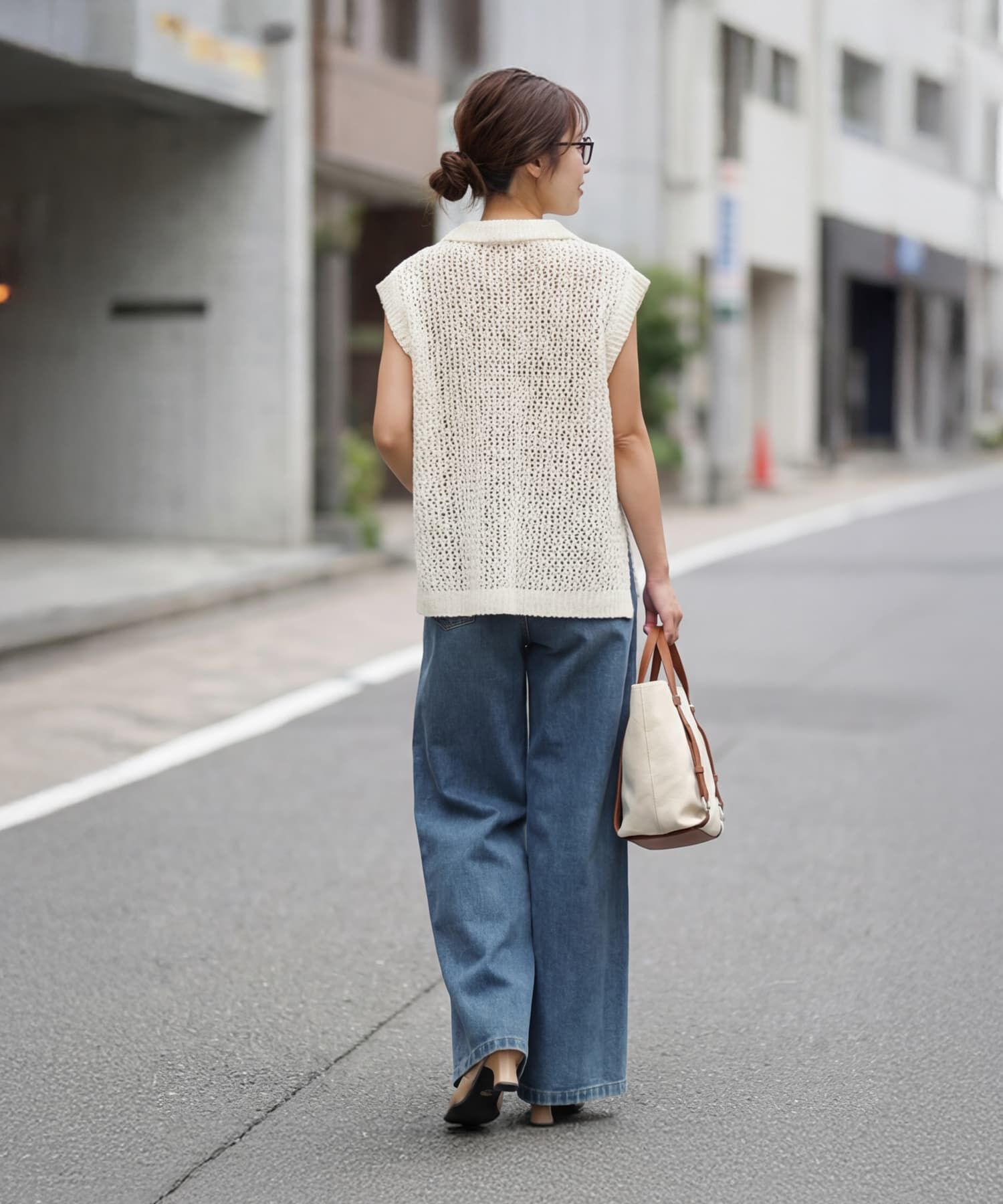 STYLE DELI「【selection】襟付きメッシュニットベスト」|ベスト・ジレ|