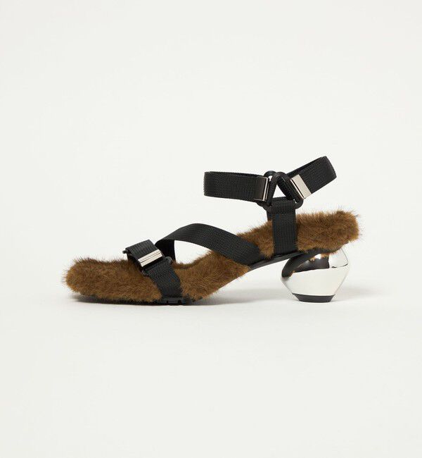 ODETTE E ODILE「＜SY＞メタルヒール フェイクファー サンダル50&uarr;」|サンダル|MD.BROWN