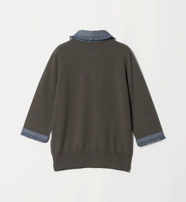 UNITED ARROWS「六分袖 デニムライク ポロニット ‐ウォッシャブル‐」|ニット・セーター|