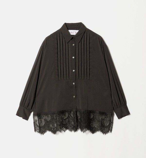 UNITED ARROWS「【別注】＜dahl&rsquo;ia＞レース シャツ」|シャツ・ブラウス|BLACK