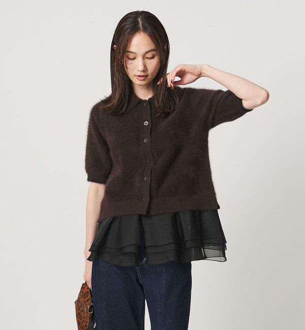 UNITED ARROWS「フォックスカシミヤ オーガンジーコンビ ポロニット」|ニット・セーター|