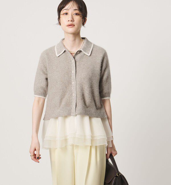 UNITED ARROWS「フォックスカシミヤ オーガンジーコンビ ポロニット」|ニット・セーター|