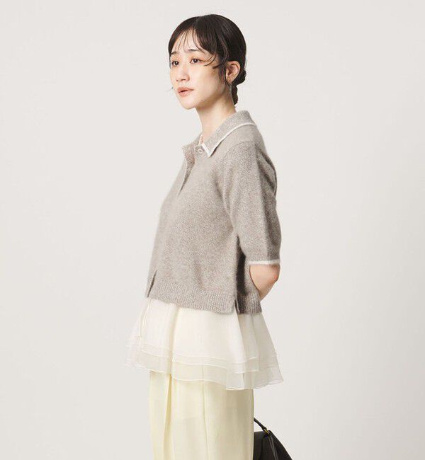 UNITED ARROWS「フォックスカシミヤ オーガンジーコンビ ポロニット」|ニット・セーター|