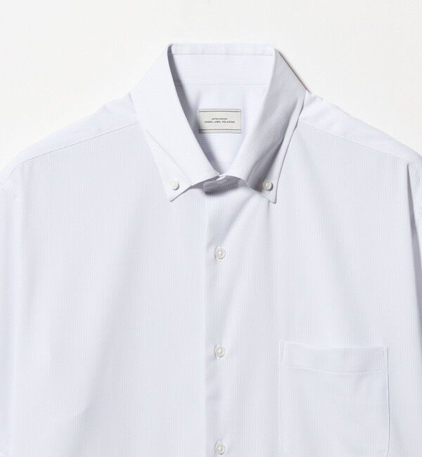 UNITED ARROWS green label relaxing「A+ COOL Pトリコット ナローストライプ スタンダード ボタンダウン 半袖 ドレスシャツ -ストレッチ・イージ」|シャツ・ブラウス|