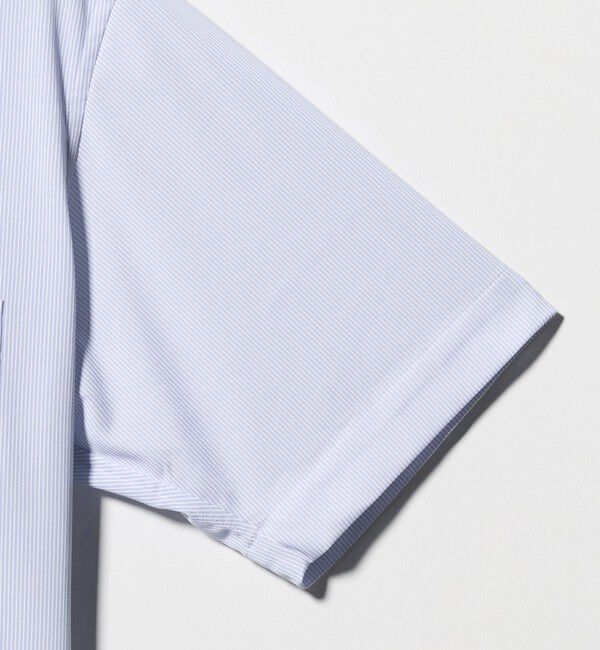 UNITED ARROWS green label relaxing「A+ COOL Pトリコット ナローストライプ スタンダード ボタンダウン 半袖 ドレスシャツ -ストレッチ・イージ」|シャツ・ブラウス|