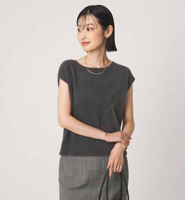 UNITED ARROWS green label relaxing「フラッフフェザー 2WAY フレンチスリーブ ニット」|ニット・セーター|