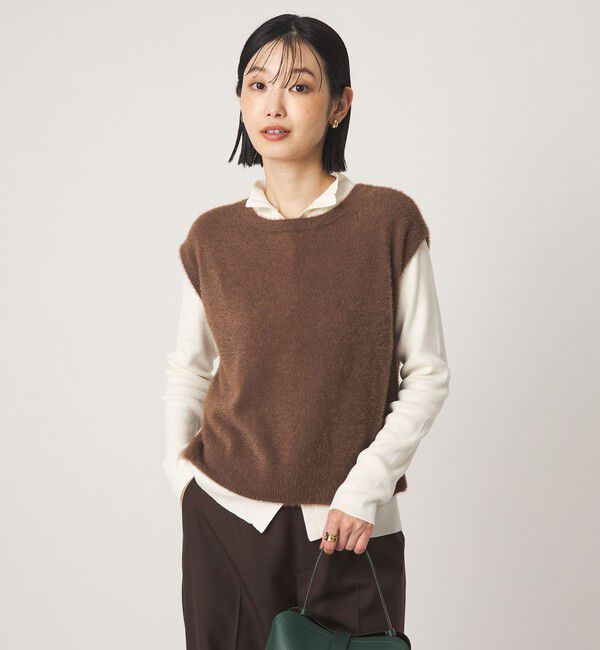 UNITED ARROWS green label relaxing「フラッフフェザー 2WAY フレンチスリーブ ニット」|ニット・セーター|