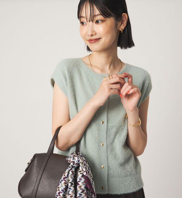 UNITED ARROWS green label relaxing「フラッフフェザー 2WAY フレンチスリーブ ニット」|ニット・セーター|