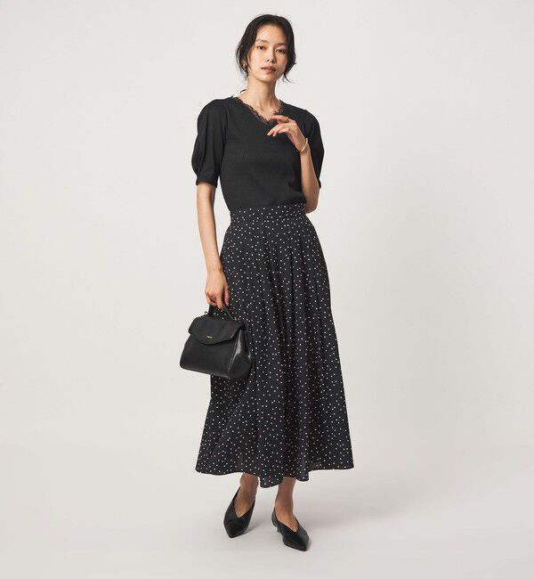 UNITED ARROWS green label relaxing「ブライトリブ レース 5分袖 プルオーバー カットソー」|Tシャツ・カットソー|
