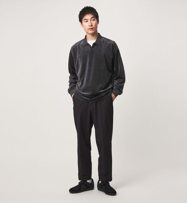 UNITED ARROWS green label relaxing「ベロア スキッパー 長袖 ポロシャツ」|Tシャツ・カットソー|