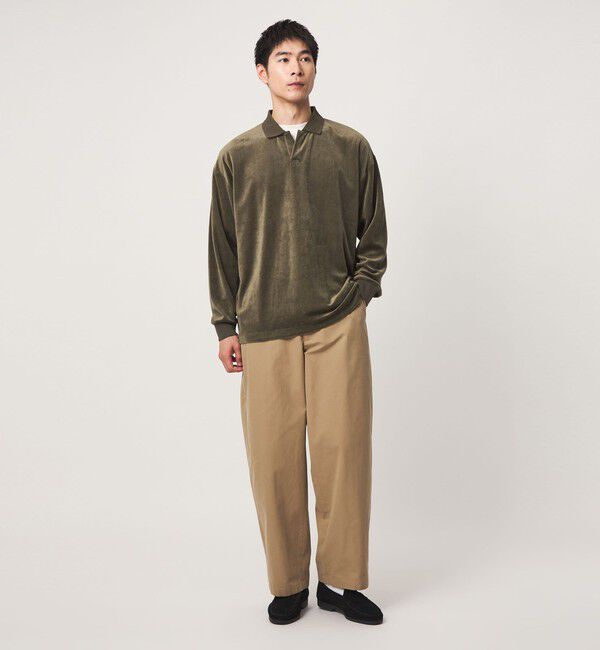 UNITED ARROWS green label relaxing「ベロア スキッパー 長袖 ポロシャツ」|Tシャツ・カットソー|