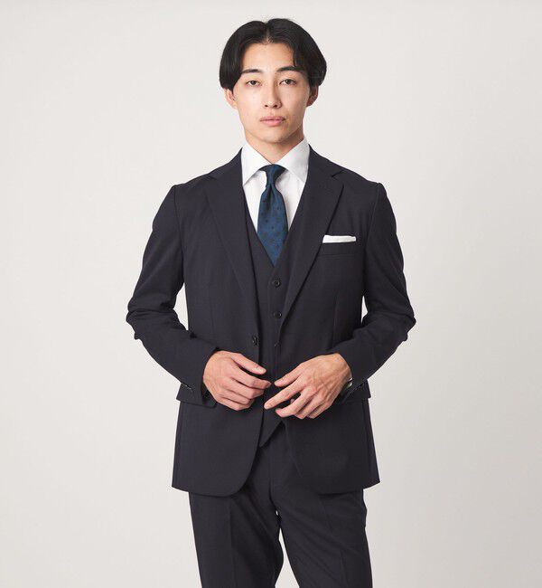 UNITED ARROWS green label relaxing「A+ TWPU サージ 2B スリム セットアップジャケット -ストレッチ-」|テーラードジャケット|NAVY