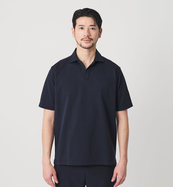 BEAUTY&YOUTH UNITED ARROWS「【WEB限定 WARDROBE SMART】クール ハイゲージ モクロディ スキッパー ポロシャツ【抗菌防臭・接触冷感】」|ポロシャツ|